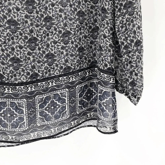 Calypso St Barth Women's Black Purple Sheer Long Sleeve Blouse Size XS - Picture 3 of 7